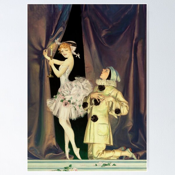 Item preview, “Pierrot and Columbine” by FX Leyendecker designed and sold by PatricianneK.