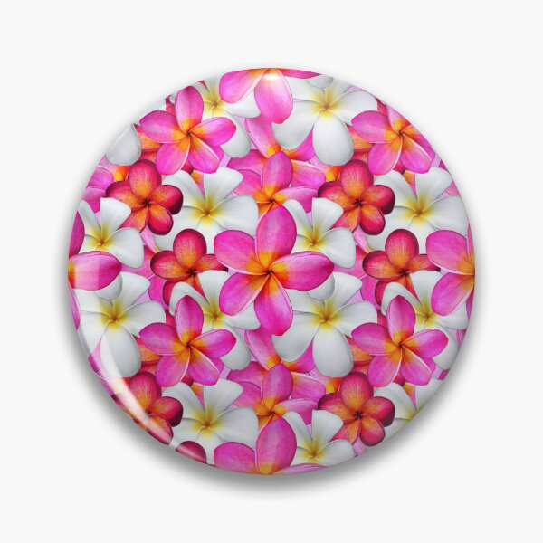 Item preview, Frangipani tropical brillante rosa y blanco flores de verano designed and sold by Lindsay Marie Patterns.