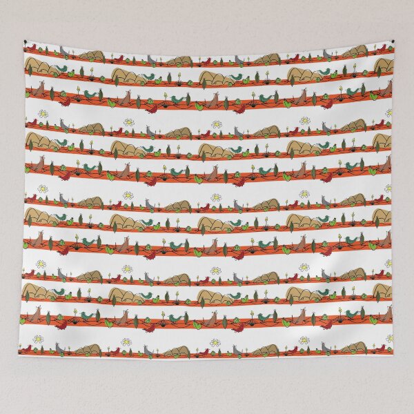 Item preview, Desert MidMod - Red on White designed and sold by bmfabricdesigns.