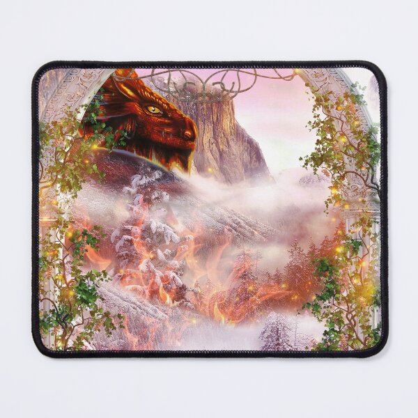 Item preview, Sunset Mountain Red Dragon in Forest Flames designed and sold by Kim Andrews.