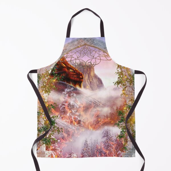 Item preview, Sunset Mountain Red Dragon in Forest Flames  designed and sold by Kim Andrews.