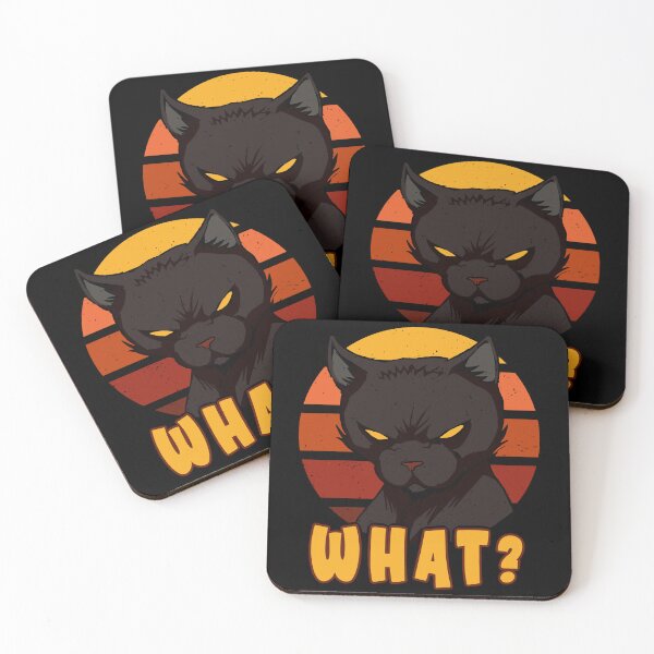 Item preview, Cat What, Funny Black Cat Halloween Murderous Looking Cat With Evil Devilous Eyes designed and sold by Countrysmart.