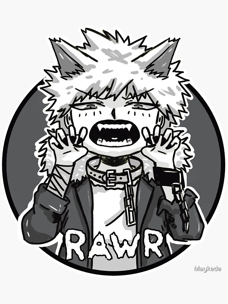 Sticker avec l uvre Bakugou Katsuki Halloween N B de l