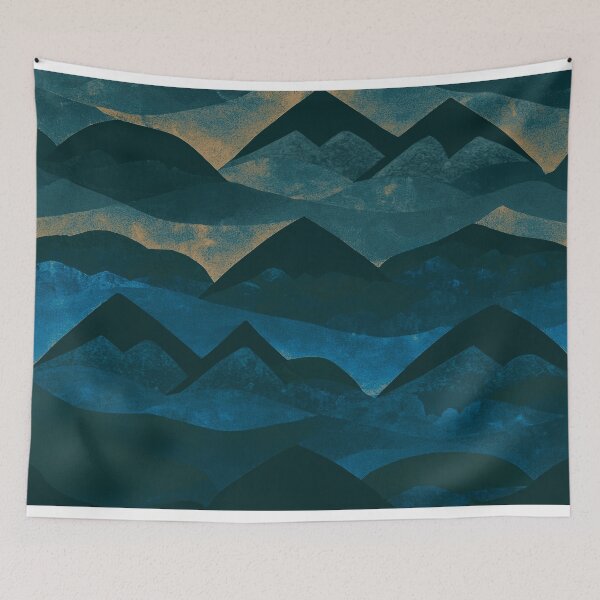 Artikelvorschau, Hazy Night Mountain Range - Aquarelle entworfen und verkauft von Fezdani.