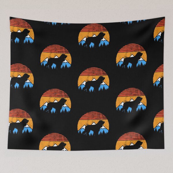 Item preview, Distressed Vintage Sunset Mountains Happy Cocker Spaniel Gift designed and sold by Guarddogdrive.