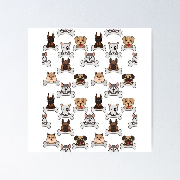 Item preview, Perros lindos con patrón de huesos designed and sold by HuGoDesignZ.