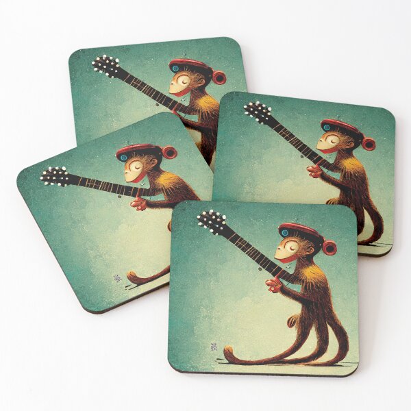 Item preview, Dr Seuss inspired monkey playing a guitar designed and sold by ThePurpleMelon.