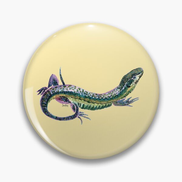 Item preview, Watercolor Lizard Colorful with Yellow background designed and sold by SandraArtStudio.