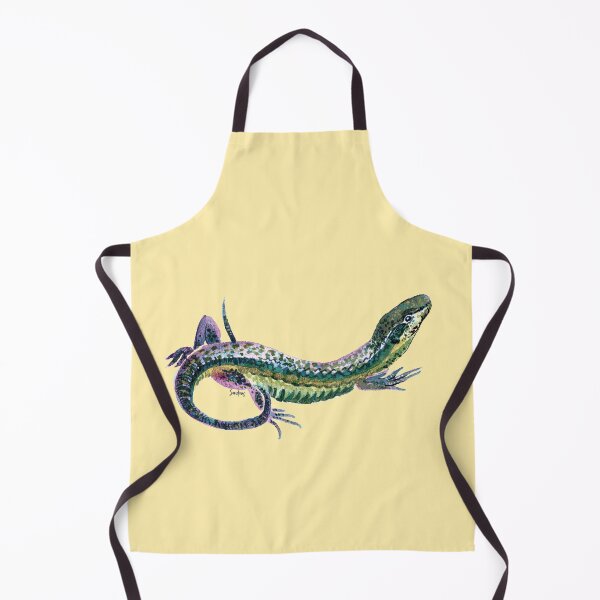 Item preview, Watercolor Lizard Colorful with Yellow background designed and sold by SandraArtStudio.