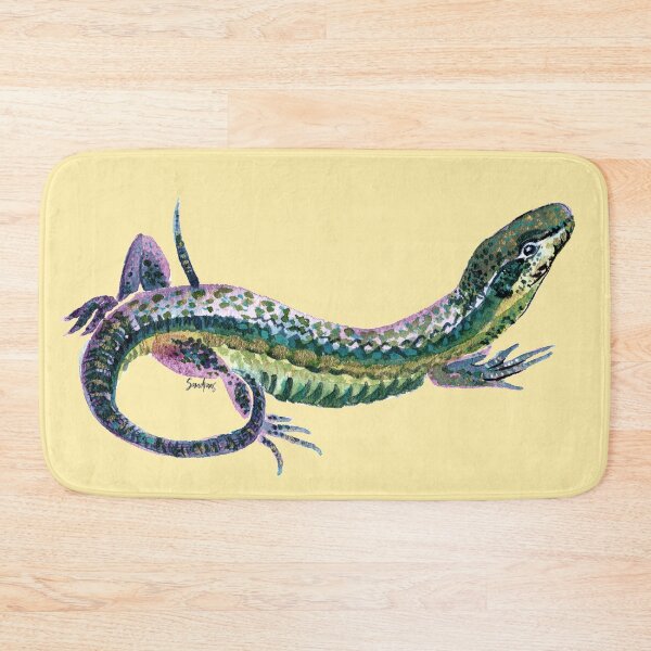 Item preview, Watercolor Lizard Colorful with Yellow background designed and sold by SandraArtStudio.