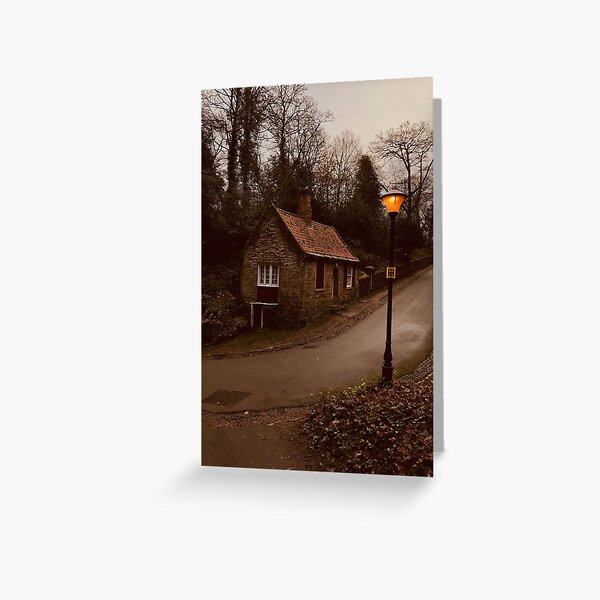 Little house and Street Lamp, Durham Greeting Card