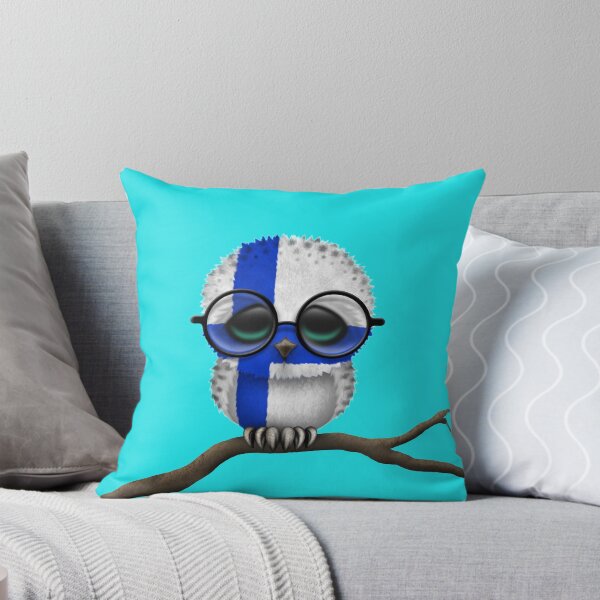 Item preview, Nerdy Finnish Baby Owl on a Branch designed and sold by JeffBartels.