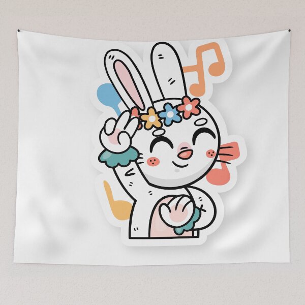 Item preview, Cute dancing bunny designed and sold by badgermark.