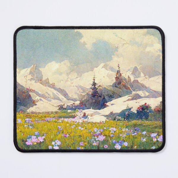 Item preview, Mountain landscape with meadow and flowers designed and sold by cyberdreams-art.