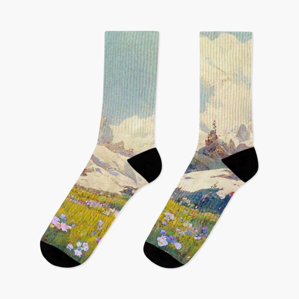 Item preview, Mountain landscape with meadow and flowers designed and sold by cyberdreams-art.