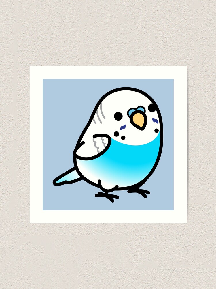 Chubby Sky Blue Yellow-headed Budgie Sticker for Sale by birdhism