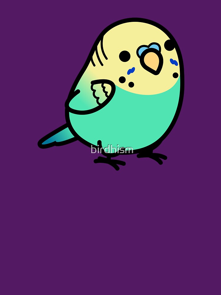Thumbnail 7 of 7, Classic T-Shirt, Chubby Sky Blue Yellow-headed Budgie designed and sold by birdhism.