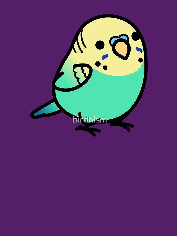Thumbnail 7 of 7, Classic T-Shirt, Chubby Sky Blue Yellow-headed Budgie designed and sold by birdhism.