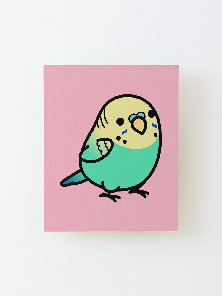 Chubby Sky Blue Yellow-headed Budgie Sticker for Sale by birdhism