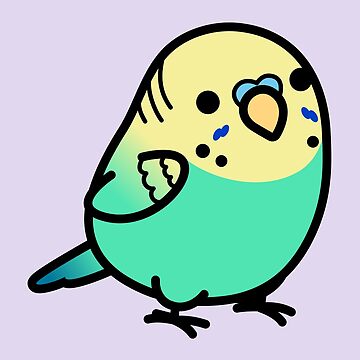 Artwork thumbnail, Chubby Sky Blue Yellow-headed Budgie by birdhism