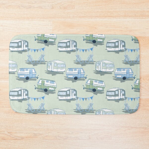 Item preview, Vintage caravans in green designed and sold by Superdoodledo.