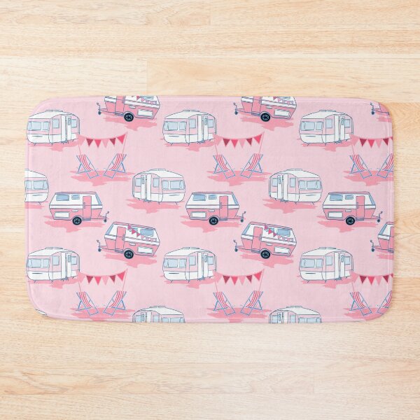 Item preview, Vintage caravans in pink designed and sold by Superdoodledo.