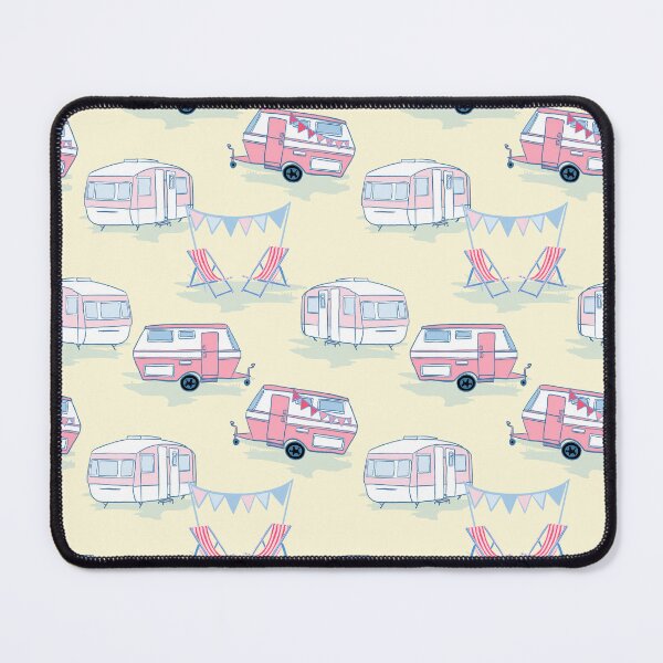 Item preview,  Vintage caravans in pink and yellow designed and sold by Superdoodledo.