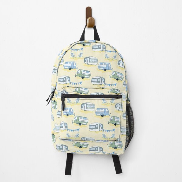 Item preview, Vintage caravans in yellow, green and blue designed and sold by Superdoodledo.