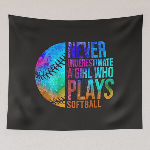Item preview, Softball Women Never Underestimate A Softball Girl Tie Dye designed and sold by fawsonpnhamme.
