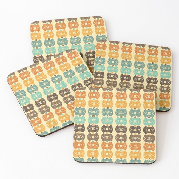 Item preview, Retro 70s Circle Flowers  designed and sold by WickedRefined - Nicole Demereckis.