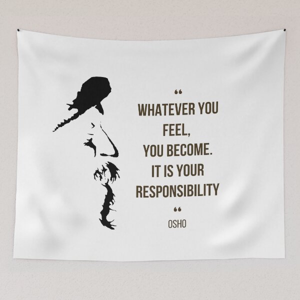 Item preview, Motivational Quote | Osho | Whatever you feel,  you become ... | Text design designed and sold by RetComly.