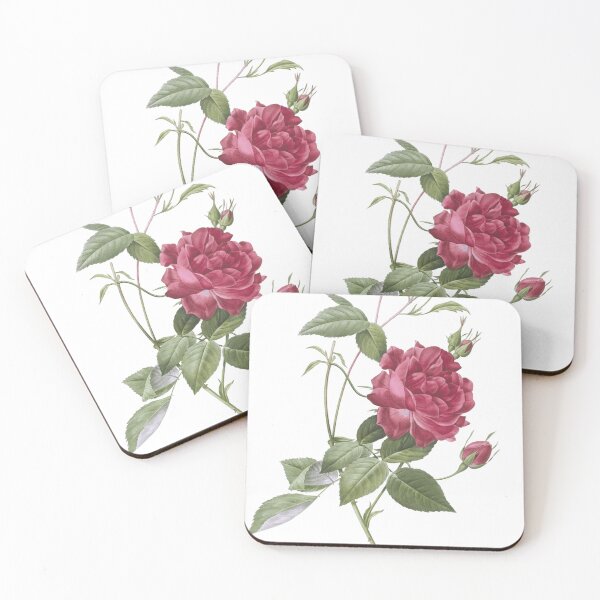 Item preview, Vintage Blood-Red Bengal Rose Botanical Illustration designed and sold by DinoCatastrophe.