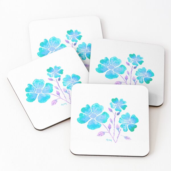 Item preview, Wild Roses in Turquoise designed and sold by MarcyBrennanArt.