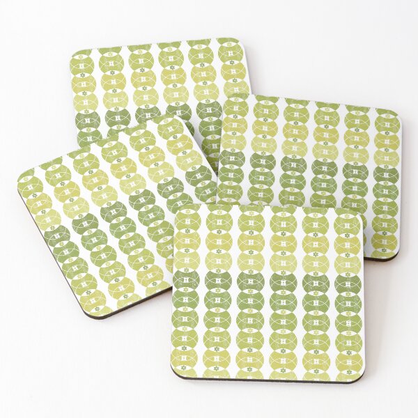 Item preview, Green Retro 70s Circle Flowers  designed and sold by WickedRefined - Nicole Demereckis.