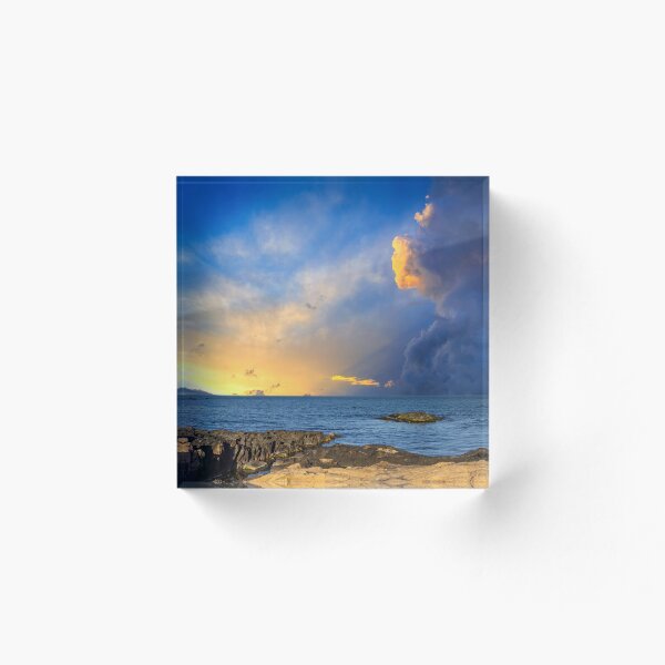 Item preview, Azure Sea with Orange Sunrise Bursting in Cloudy Sky designed and sold by FleetYard.