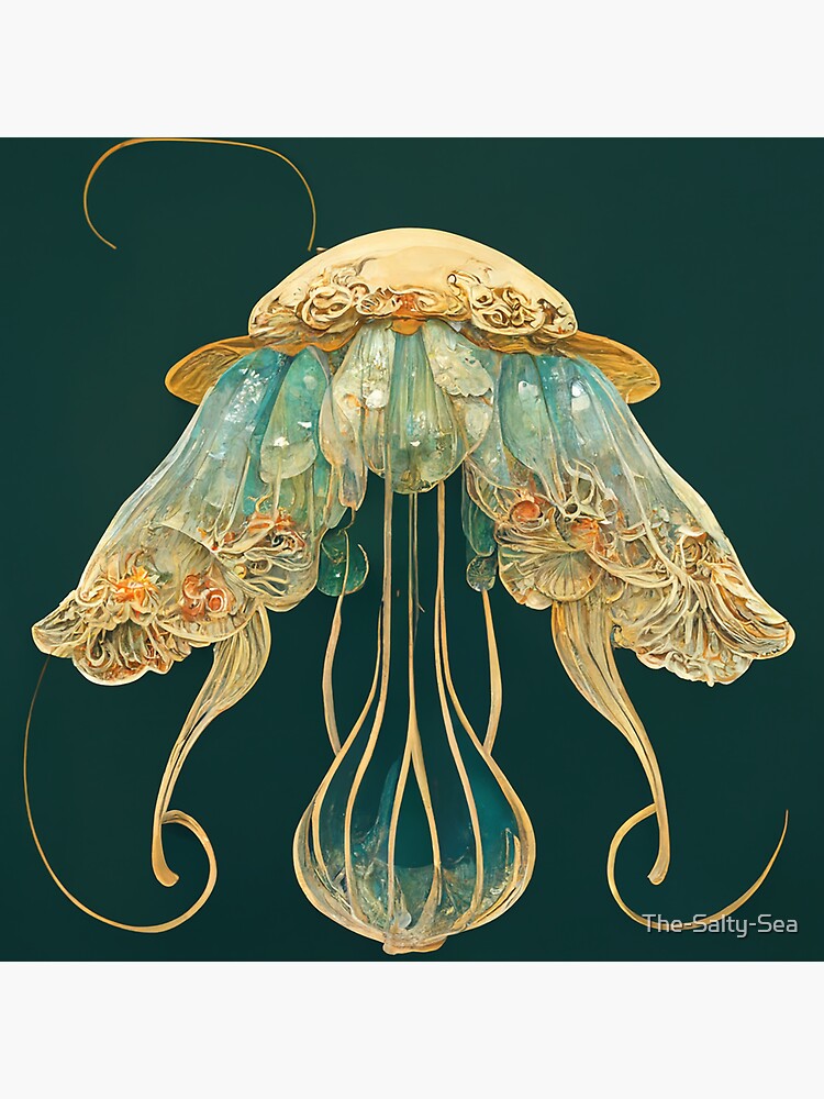 "Art Nouveau Jellyfish 3" Sticker for Sale by TheSaltySea Redbubble