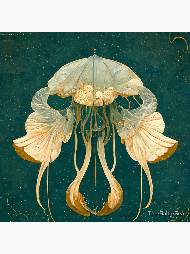 "Art Nouveau Jellyfish 4" Sticker for Sale by TheSaltySea Redbubble