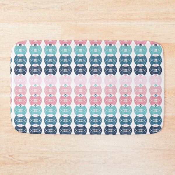 Item preview, Pink Blue Ombre Retro 70s Circle Flowers  designed and sold by WickedRefined - Nicole Demereckis.