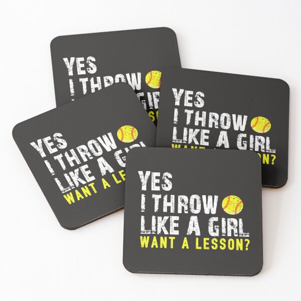 Item preview, Yes I Throw Like a Girl Want a Lesson Softball Women 115 designed and sold by fawsonpnhamme.