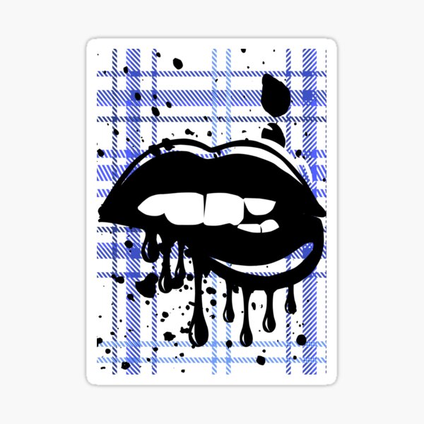 Fashion Plaid Drip Lips SVG Print and Cut Lips Dripping 