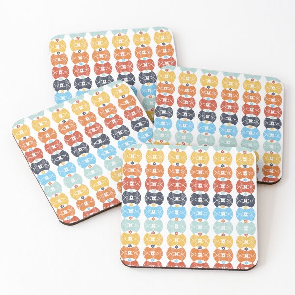 Item preview, Orange Blue Ombre Retro 70s Circle Flowers  designed and sold by WickedRefined - Nicole Demereckis.