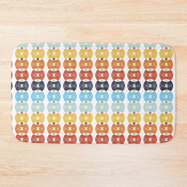 Item preview, Orange Blue Ombre Retro 70s Circle Flowers  designed and sold by WickedRefined - Nicole Demereckis.