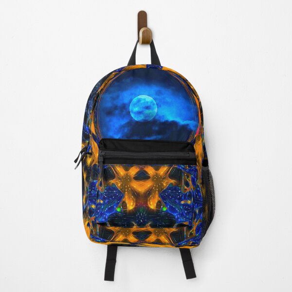 Item preview, Wolf Moon Rising - Blue and Amber Toned Third Dimensional Abstract designed and sold by Lawrence White.