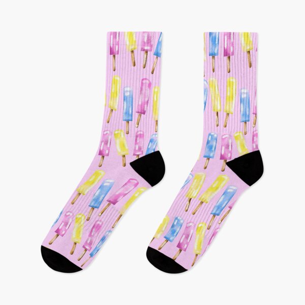 Item preview, Yellow, Blue, And Pink Popsicles With pink Background  designed and sold by missmann.