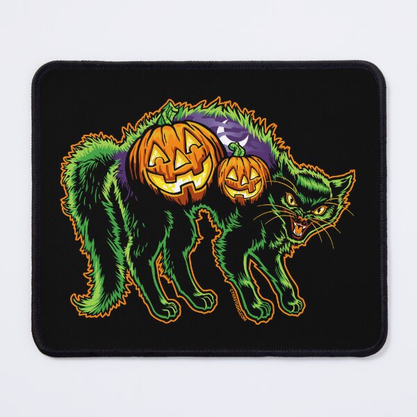 Item preview, Halloween Retro Black Cat and Pumpkins Scene designed and sold by ctkrstudio.