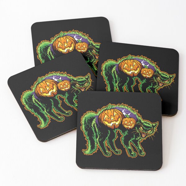 Item preview, Halloween Retro Black Cat and Pumpkins Scene designed and sold by ctkrstudio.