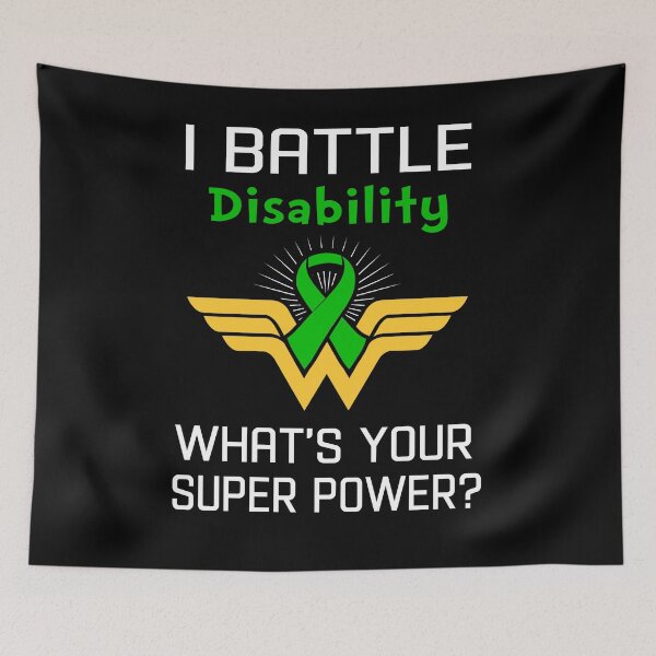 Item preview, I Battle Disability What's Your Super Power Support Disability Warrior Gifts  designed and sold by Sabfit.