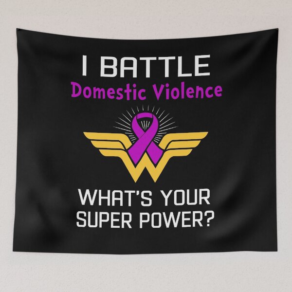 Item preview, I Battle Domestic Violence What's Your Super Power Support Domestic Violence Warrior Gifts  designed and sold by Sabfit.