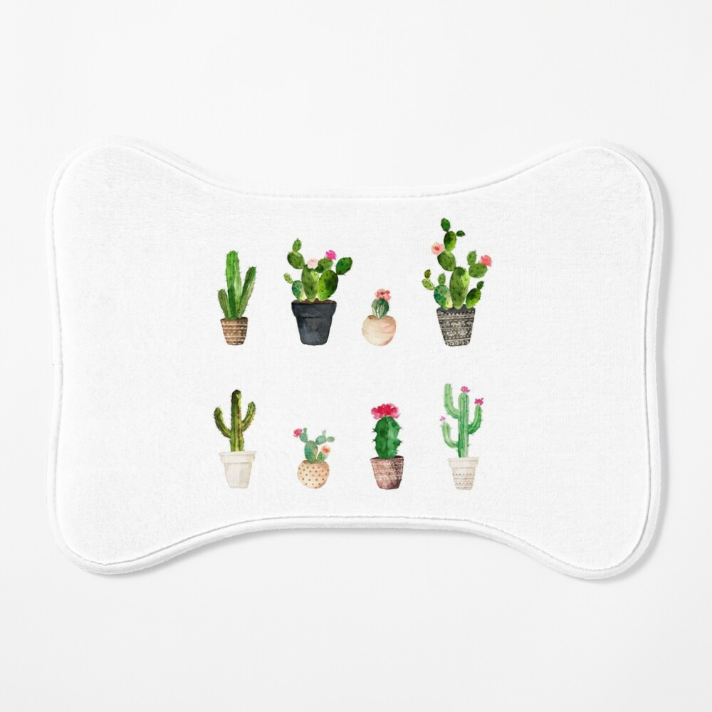 Set of 4 Pillow Covers 18x18, Desert Cactus Plant Design Cotton