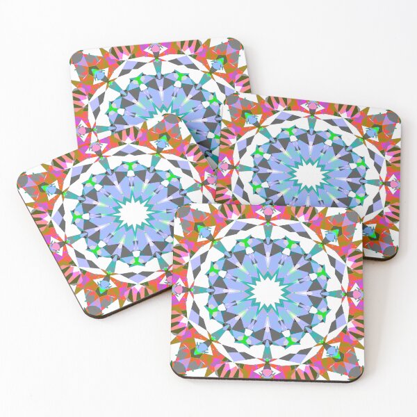 Item preview, Muted Blue Pink Red White Autumn Fall Moroccan Tile Pattern - Inspired by Sacred Geometry designed and sold by PatternPerfect.